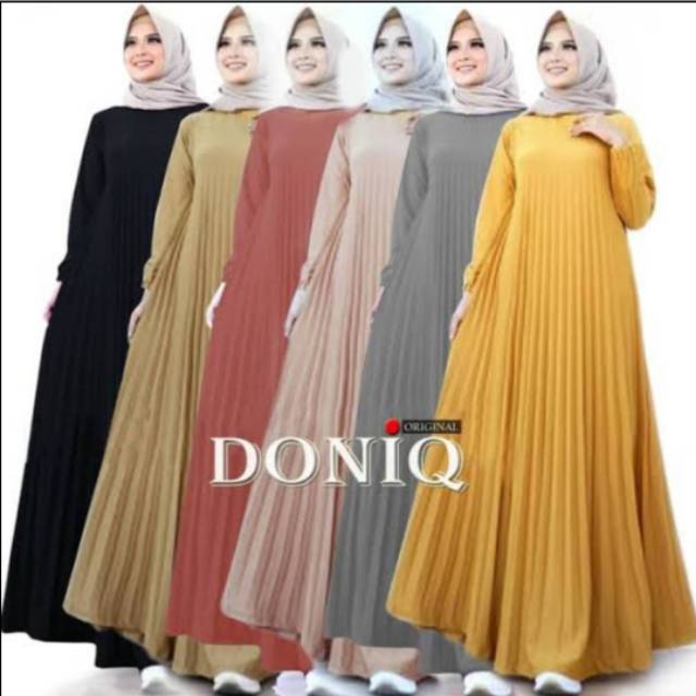 Gamis Payung plisket /  gamis plisket panjang / baju gamis plisket