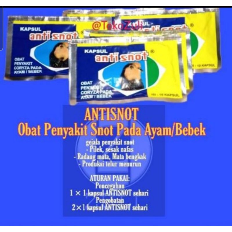 2 bks ANTISNOT EKA OBAT AYAM BURUNG MERPATI SAKIT CEGAH sembuhkan anti snot ngorok pilek asli eka farma