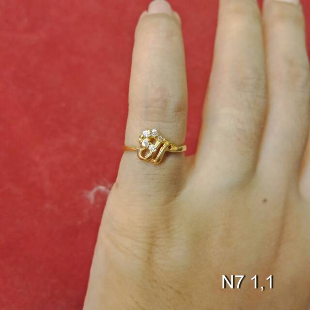 Cincin No 7 anak dan dewasa emas asli kadar 700 70% 22 1 2 3 satu dua tiga gram permata mickey