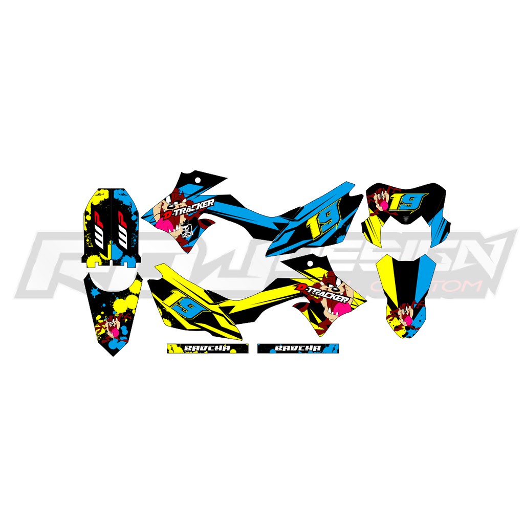 DECAL STICKER DTRACKER 150 SE/NEW (005) DEKAL STIKER BIRU KUNING HITAM