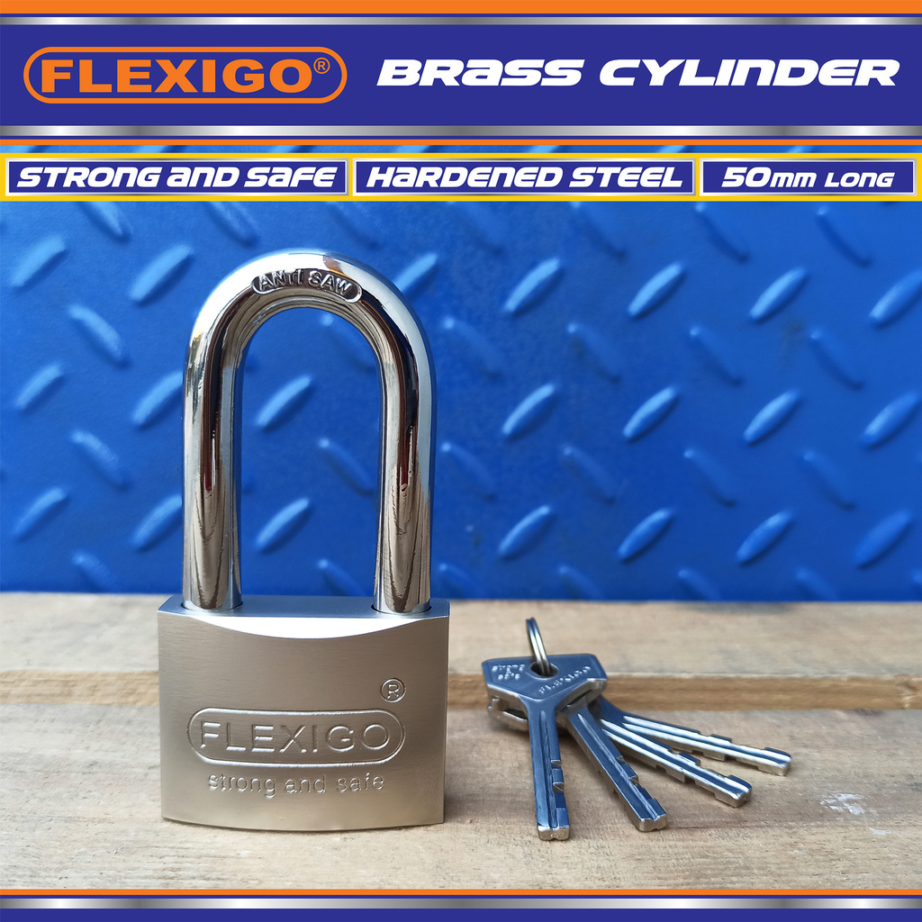 Flexigo Gembok Anti Maling 50 Mm Panjang, Silinder Kuningan Anti Kimia