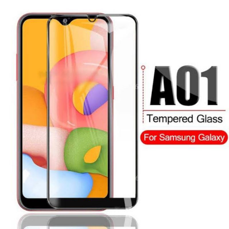 TEMPERED GLASS FULL SCREN COVER FOR SAMSUNG A01 2020 KUALITAS PREMIUM 9H TEMPER GLASS/ANTIGORES