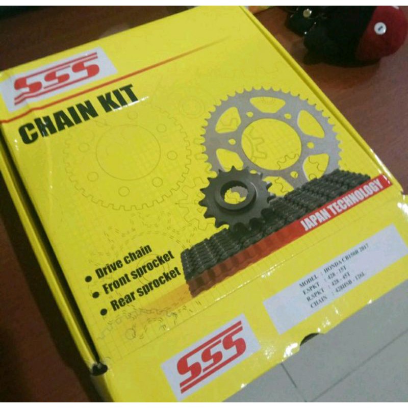 GEARSET GEAR SET ORI SSS 428 15 45 CB150R CBR150R CBR MEGAPRO VERZA SONIC SUPRA GTR