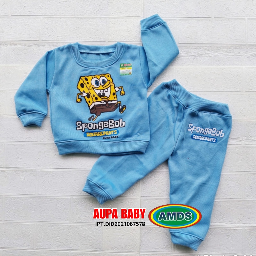 Jaket bayi setelan sweater spongebob diskon