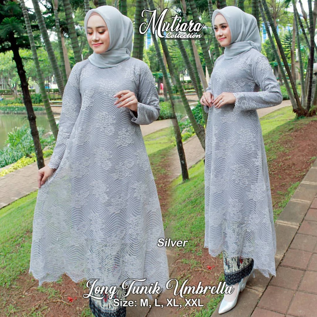 Stelan Kebaya Modern Long Tunik Umbrella Aneka Warna