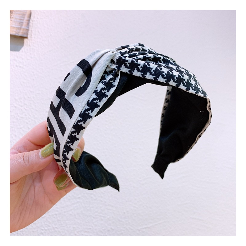 Caliloops Darius Bando Lebar Kotak Trendy Korean Headband Wanita Motif