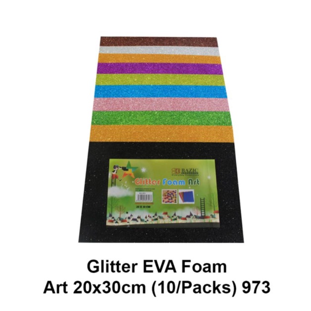 Foam art busa lembaran glitter A4 10pcs