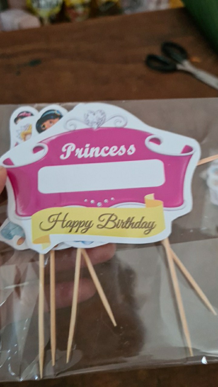 Sk Cake Topper Birthday Disney Princess 1 Set Isi 6 Pcs