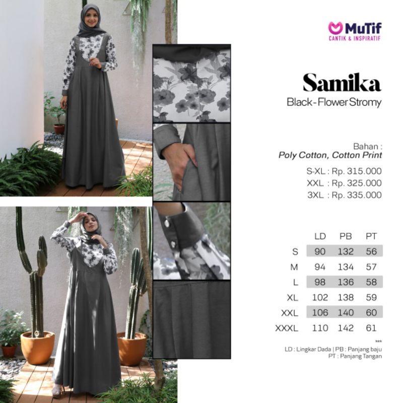 GAMIS MUTIF SAMIKA DUSTY SAMIKA BLACK SAMIKA ARAGON SAMIKA TURBULENCE