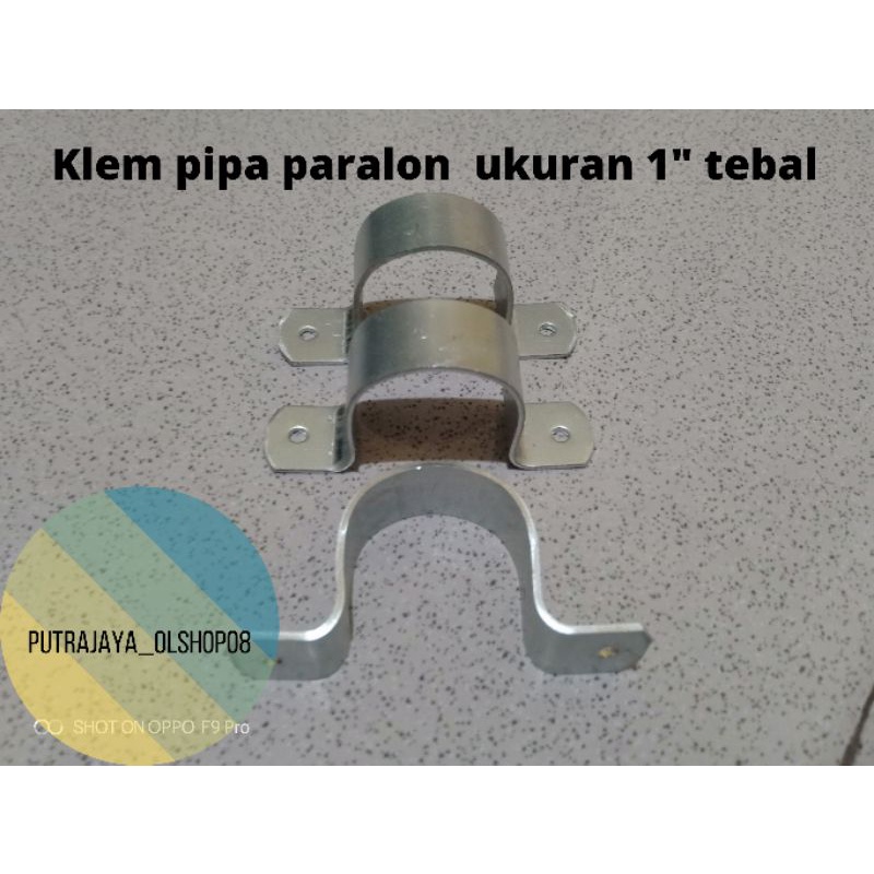 klem pipa plat besi tebal 1" klem paralon plat besi tebal 1"