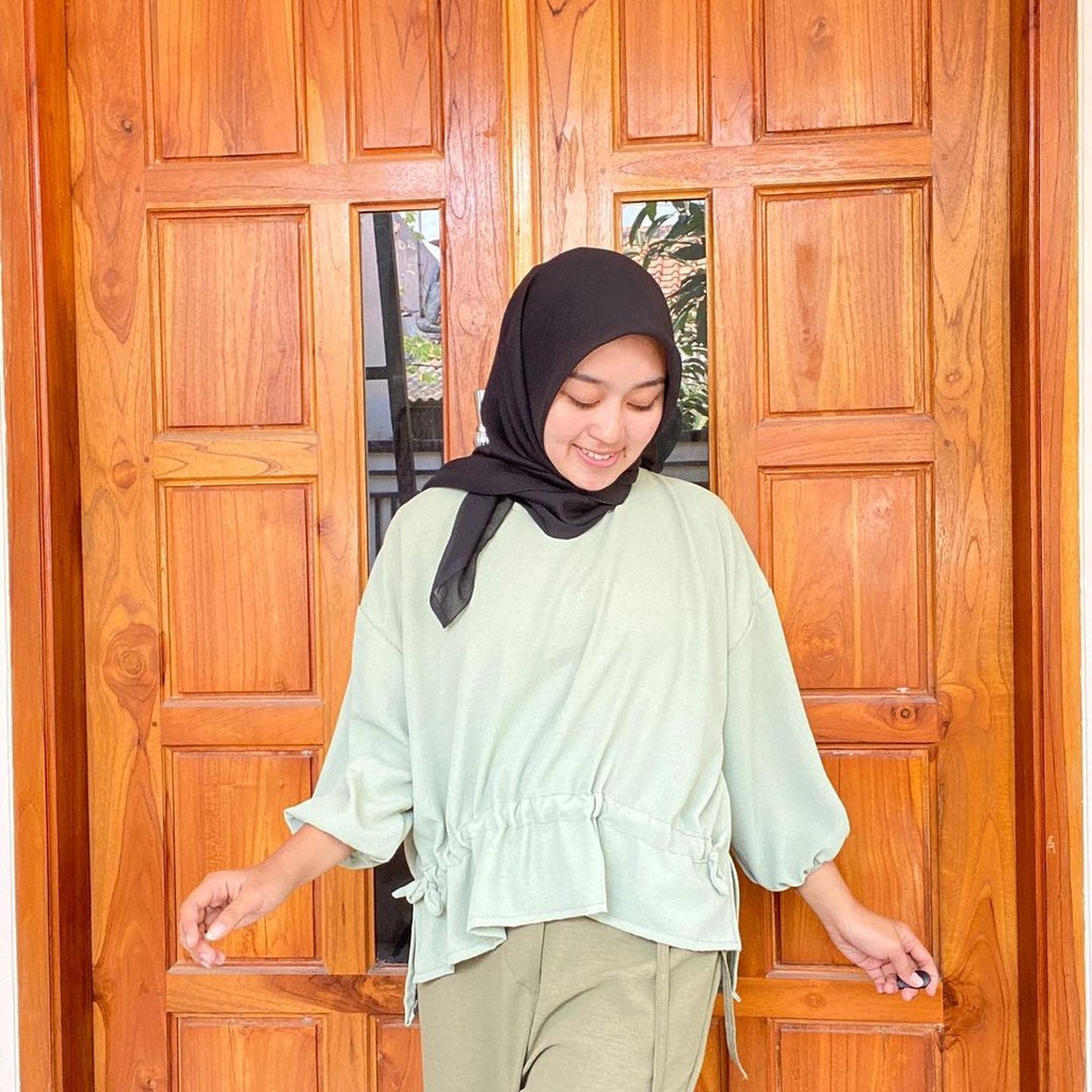 outfit premium - Blouse Jennie / Blouse Crinkle Airflow / Blouse Atasan Serut / Sorella Blouse Serut