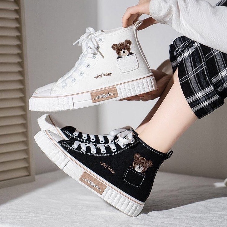 JURAGAN - Sepatu Sneakers Coffee Bears Nude High AS186 #BESTSELLER#-6