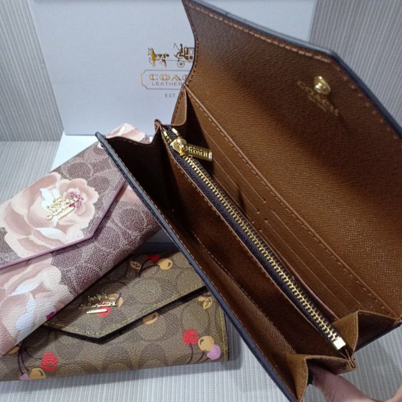 Dompet panjang wanita / envelope flower import