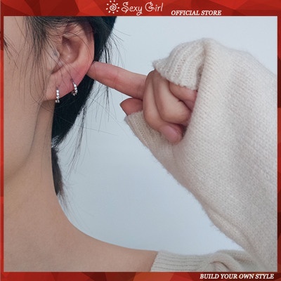 Anting Tusuk Silver S925 Desain Bunga Hias Berlian Imitasi Untuk Wanita