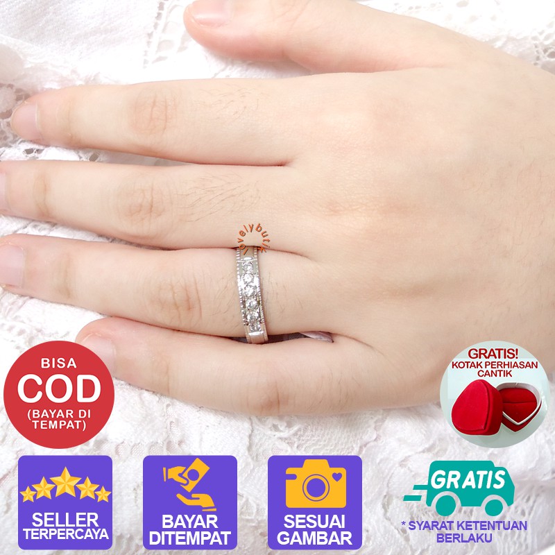 Lovelybutik Cincin Titanium Anti Karat Selamanya Ammi Cincin Titanium Wanita Multi Warna