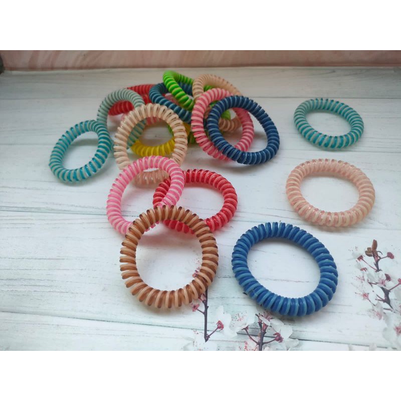 IKAT RAMBUT SPIRAL GARIS UK 3CM/5CM PER PCS