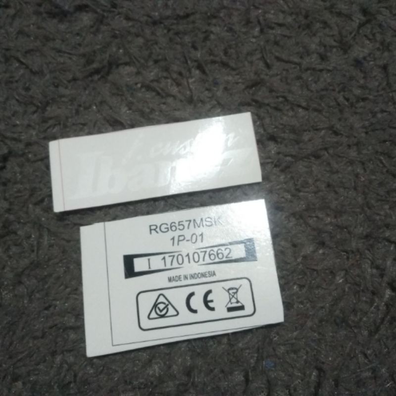 stiker water Slide decal logo ibanez j custom spesial white