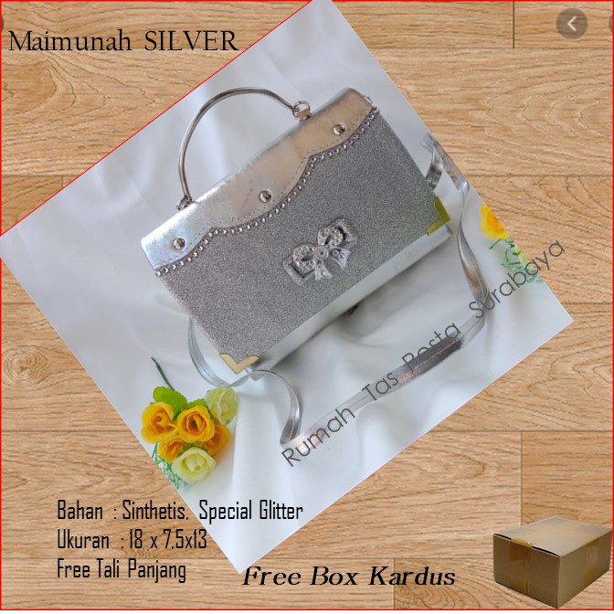 Tas Kecil,Tas Imut,Tas Kondangan,Maimunah SILVER