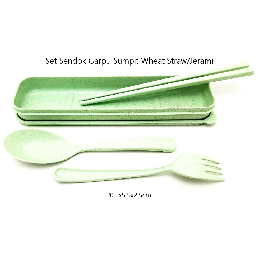 Set Sendok Garpu Sumpit Jerami/Wheat Straw/Mai Xiang