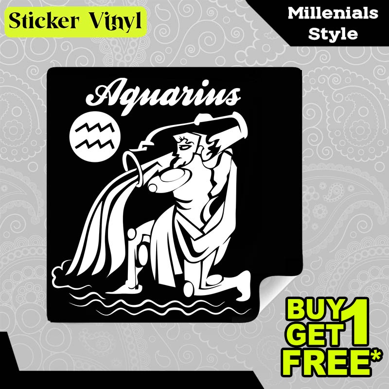

Stiker Sticker Aquarius Zodiak Gambar Unik Desain Keren dan Kekinian Aesthetic Bahan Vinyl Satuan Anti Air