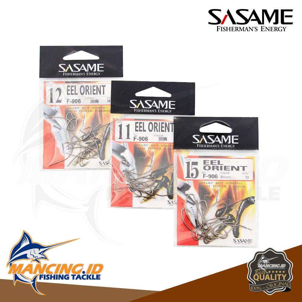 Sasame EEL ORIENT F-906 Flat Carbon Hook Kail Pancing Ikan Mas Gurame Bawal Patin Hiu Anti Moncel Ma