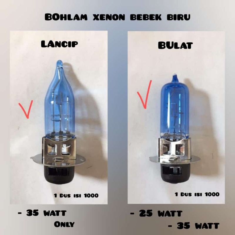 lampu bohlam depan  xenon bebek