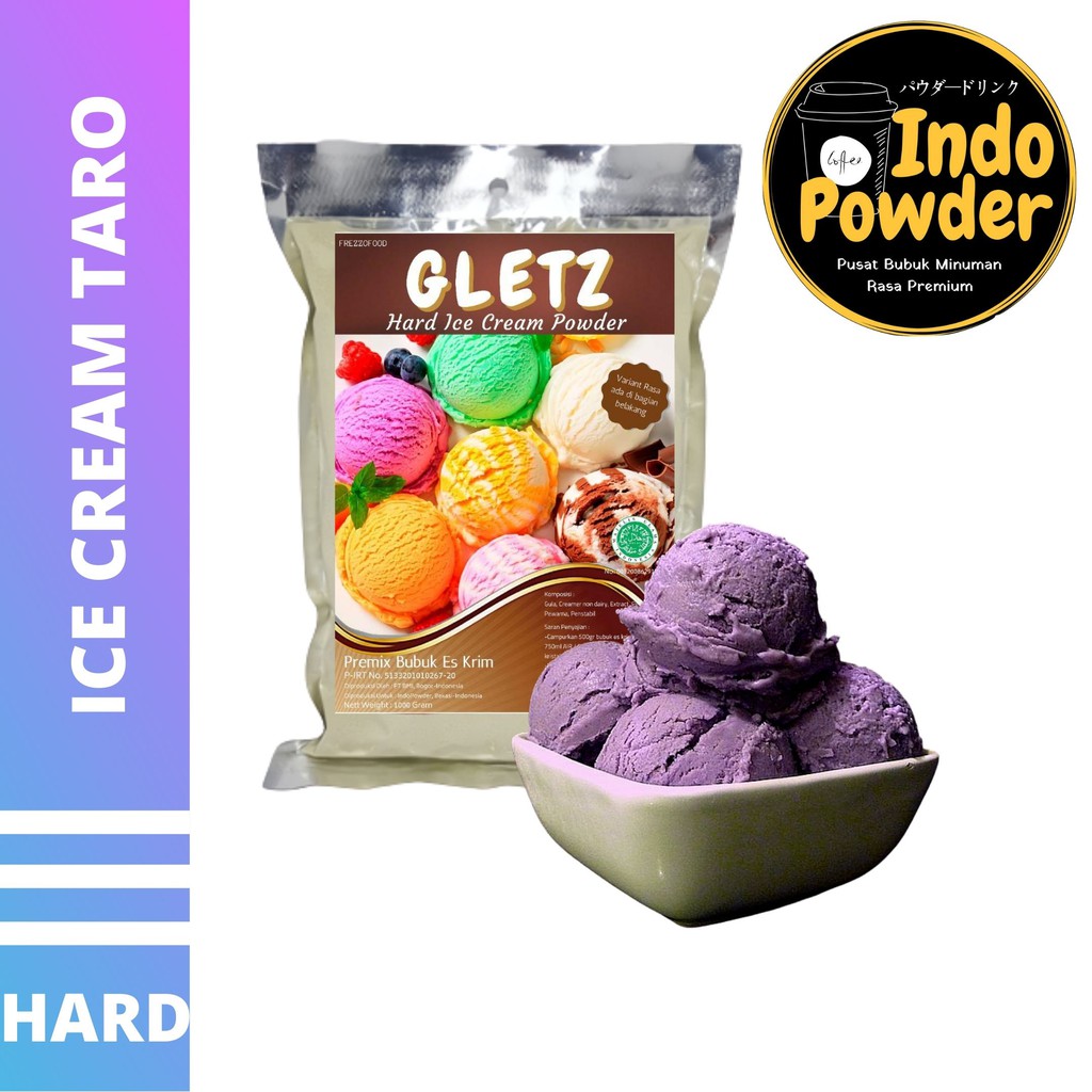 HARD ICE CREAM TARO 1Kg - Bubuk Es Krim TARO - Bubuk Es Krim - ICE CREAM Powder 1Kg