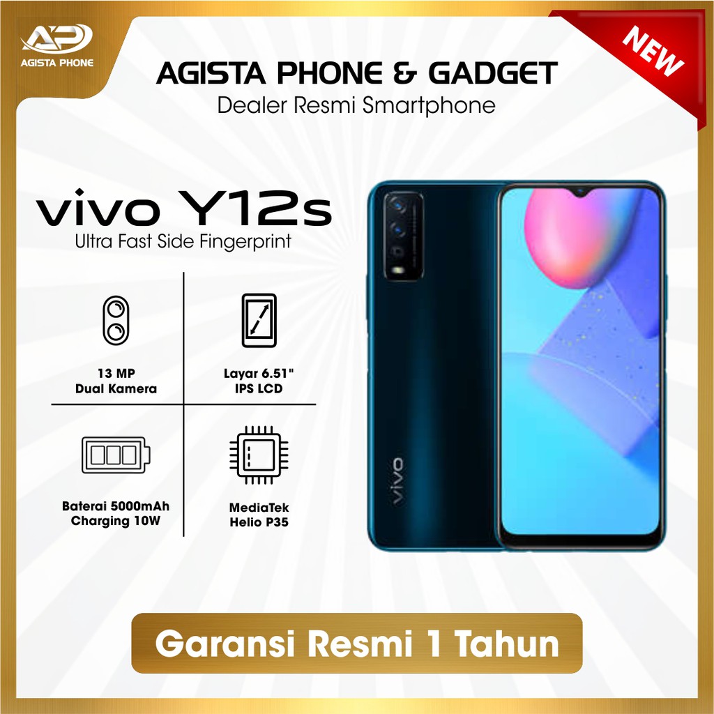 VIVO Y12S TERBARU [RAM 3+32GB] TERMURAH GARANSI RESMI 1 TAHUN 100%