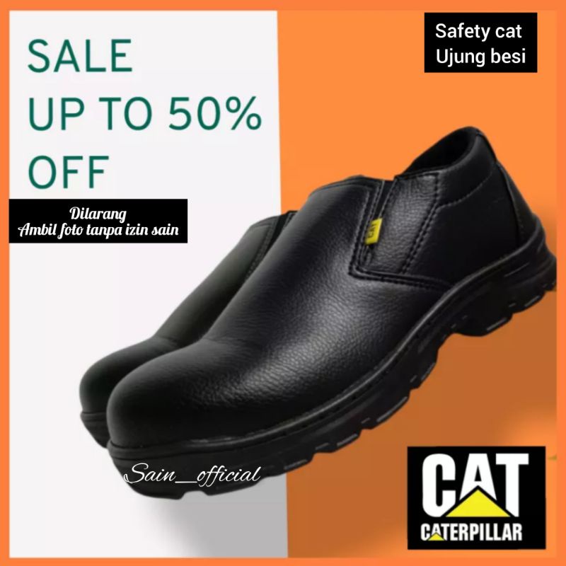 Sepatu Safety Cat Slip On Sepatu Safety Pria Ujung Besi