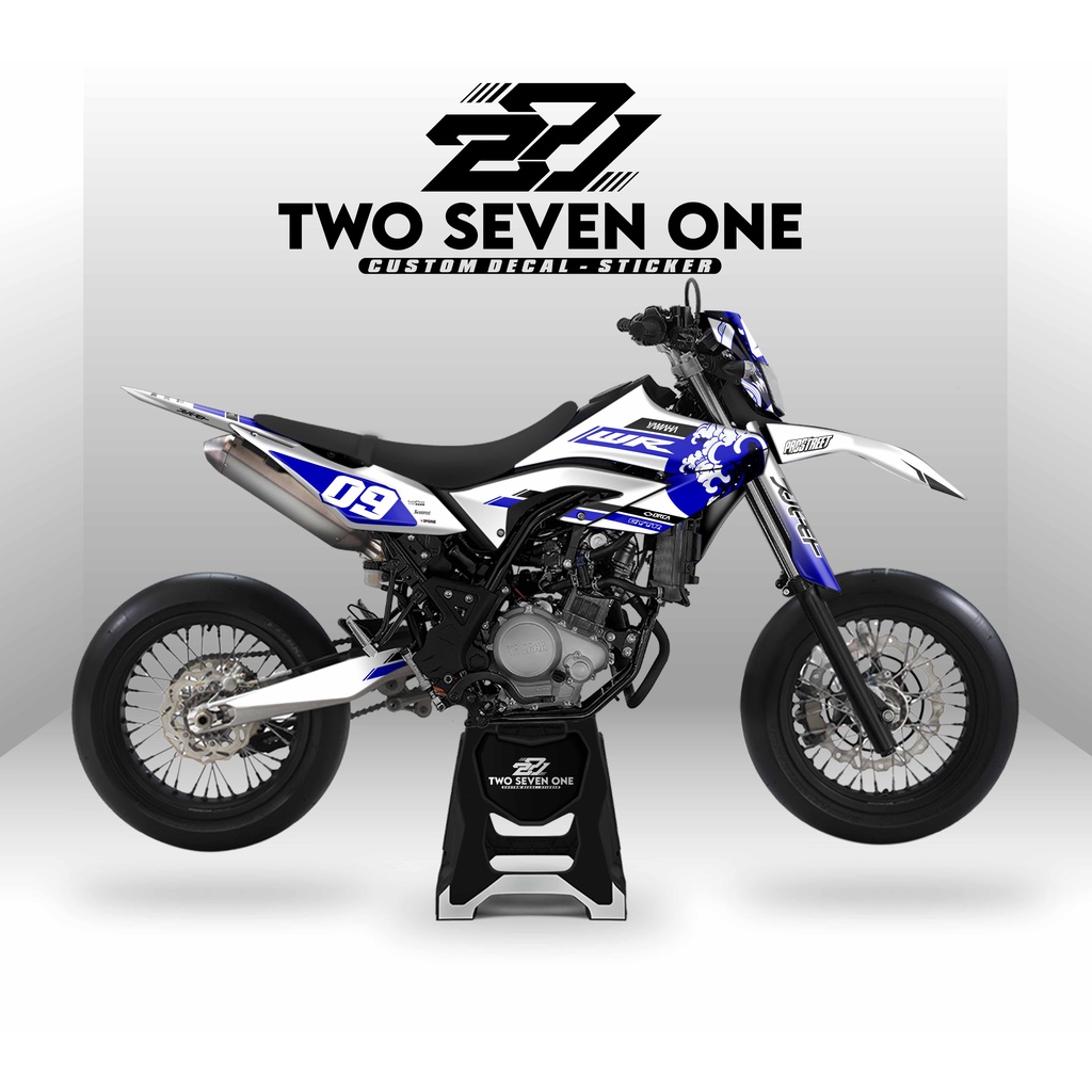 DECAL YAMAHA WR 155 FULL BODY/SUPERGLOSSY/PREMIUM/CUSTOM/VARIASI OMBAK BIRU PUTIH
