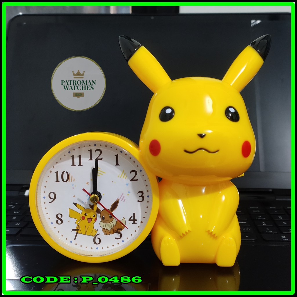 Jam Weker Beker Alarm Karakter Unik Pokemon Pikachu Warna Kuning