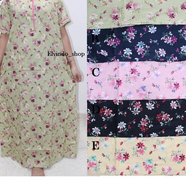 ♛ Long dress/Long Pen/ Homedress/ Daster panjang Katun Sabata Halus ➩