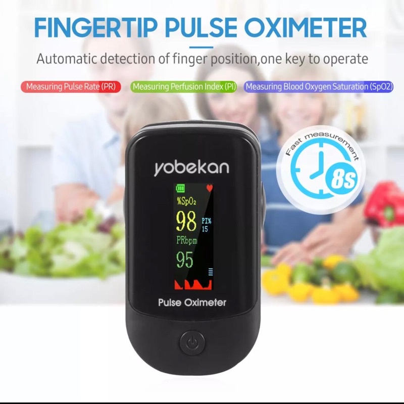 Yobekan 303 Fingertip Pulse Oxymeter - alat ukur SPO2 dan Jantung