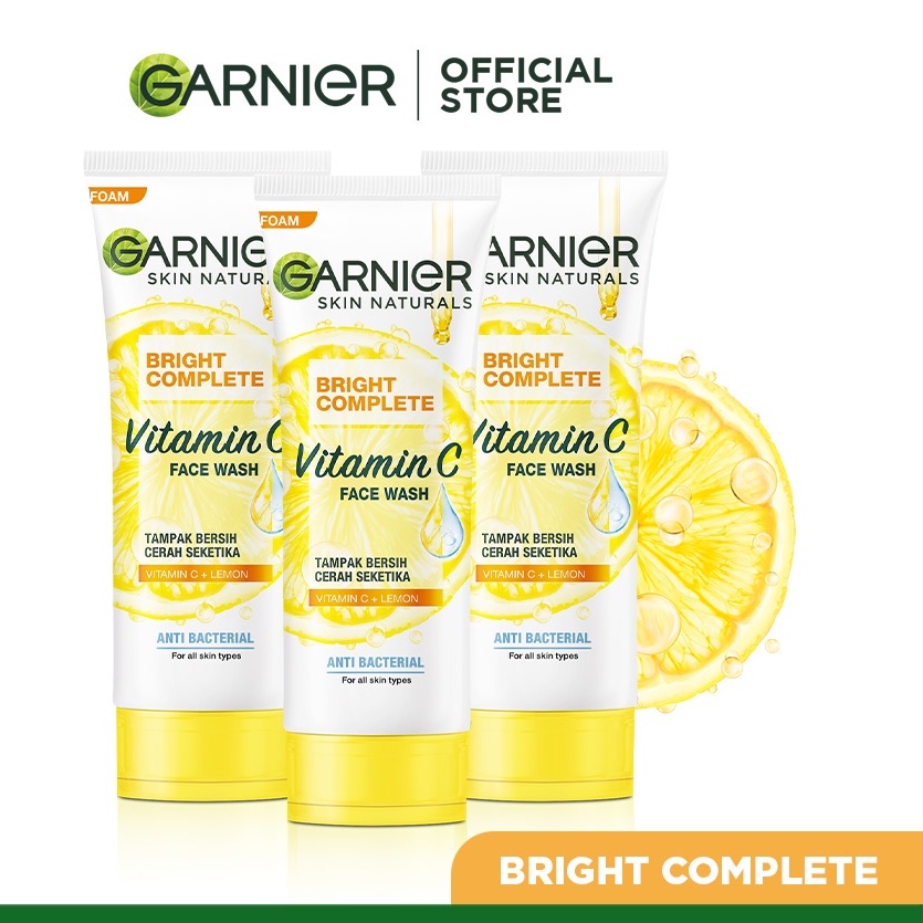 Garnier Bright Complete Vitamin C Brightrning Face Wash Scrub Cleanser Foam Skin Care / Garnier Bright Complete Foam/Scrub / Garnier Bright Complete Super Whip