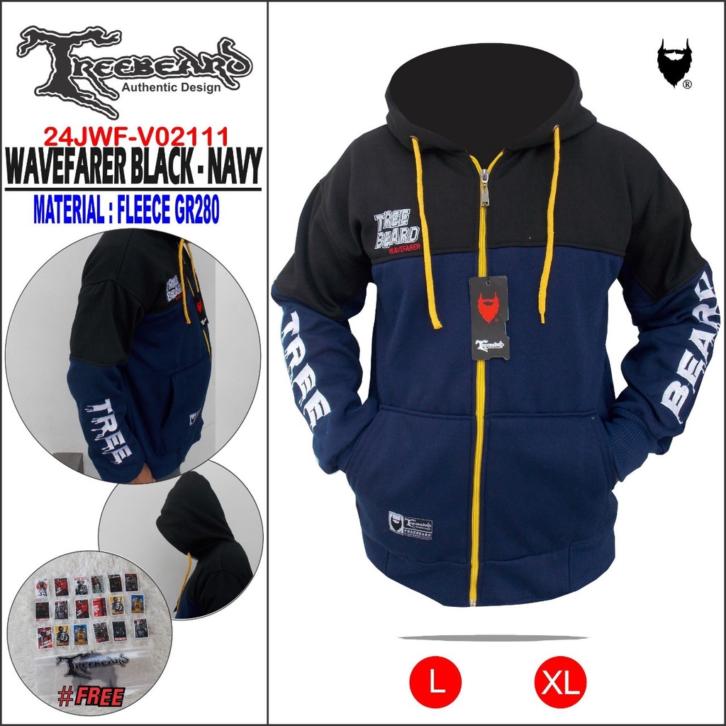 Jaket Zipper Pria Treebeard Hoodie Jacket Resleting Hodie Cowok Flecee