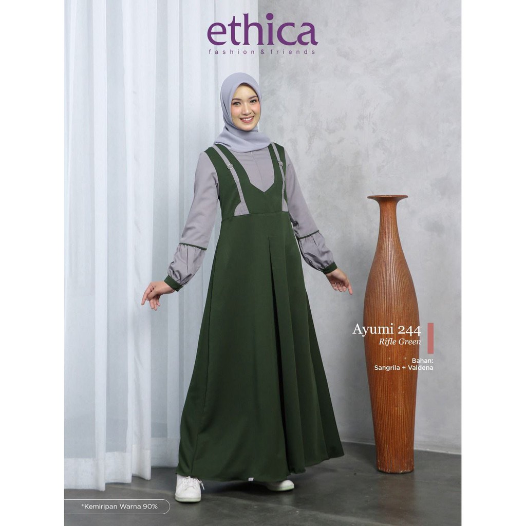 BISA COD - Gamis Katun Original ETHICA AYUMI 244 RIFLE GREEN - BURLWOOD