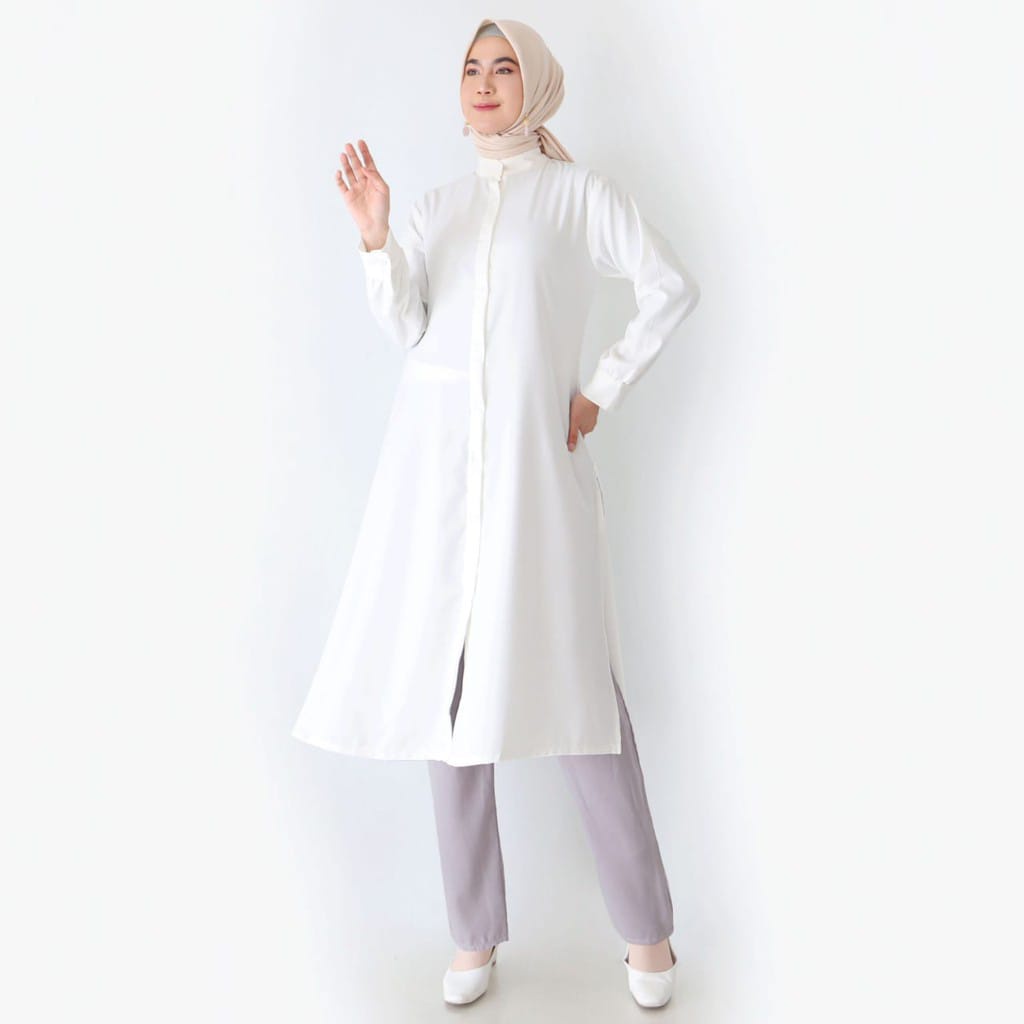 LONG TUNIK WANITA KANCING DEPAN 800 TERSEDIA SIZE M - XL