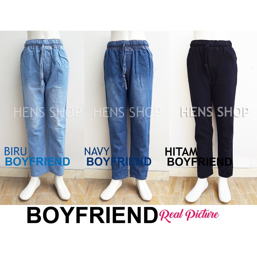 CELANA BAGGY JEANS POLOS BOYFREND XL &amp; JUMBO XXL bfp