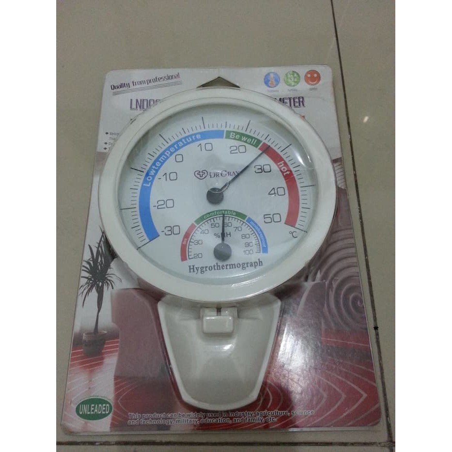 termometer ruangan /hygrometer analog 5 inch merek DR.GRAY - HG5