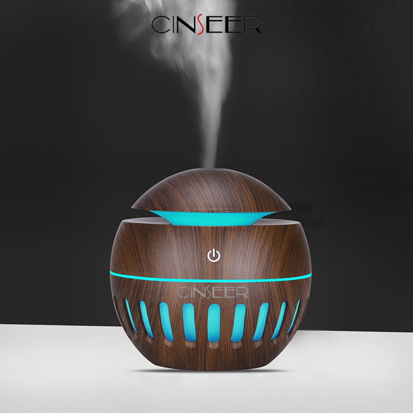 CINSEER humidifier air 130ml aromaterapi diffuser model bulat kecil garis no remote (tidak free oil)-4