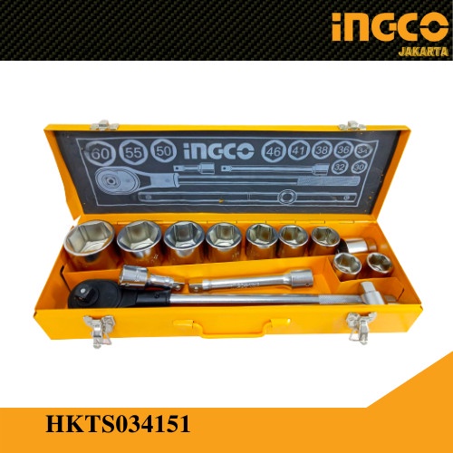 Kunci Shock 3/4 &quot; 24T 15pcs / Sok Ratchet Socket Set INGCO HKTS034151