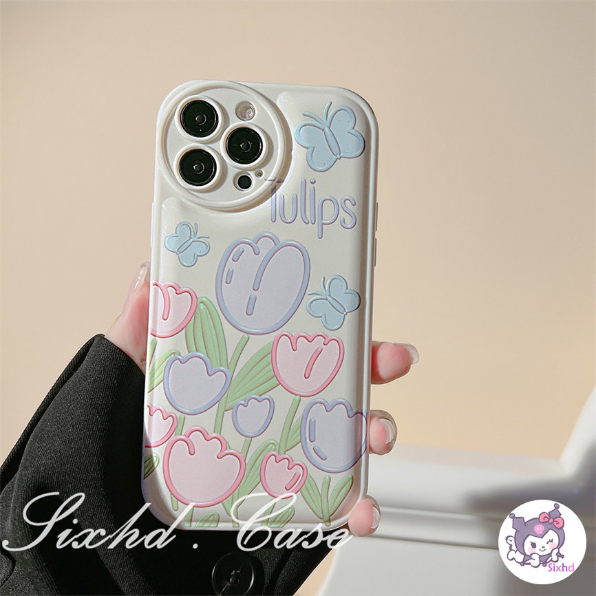 Redmi 12C 10C 10A 10 9C 9A 9T 9 Redmi Note 12 11 11s 10 9 8Pro Xiaomi 12X Mi 11Lite 11T 10T Poco F3 X3 X4Pro Ins Pink Bule Flowers Cushion Phone Case Soft TPU Shockproof Protective Cover