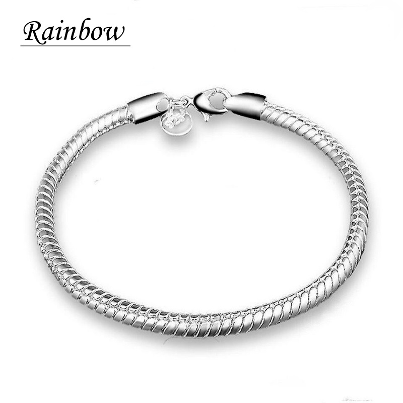 Ladies Silver Plated Thin Shiny Bracelet Ladies Shiny Simple Bracelet Jewelry