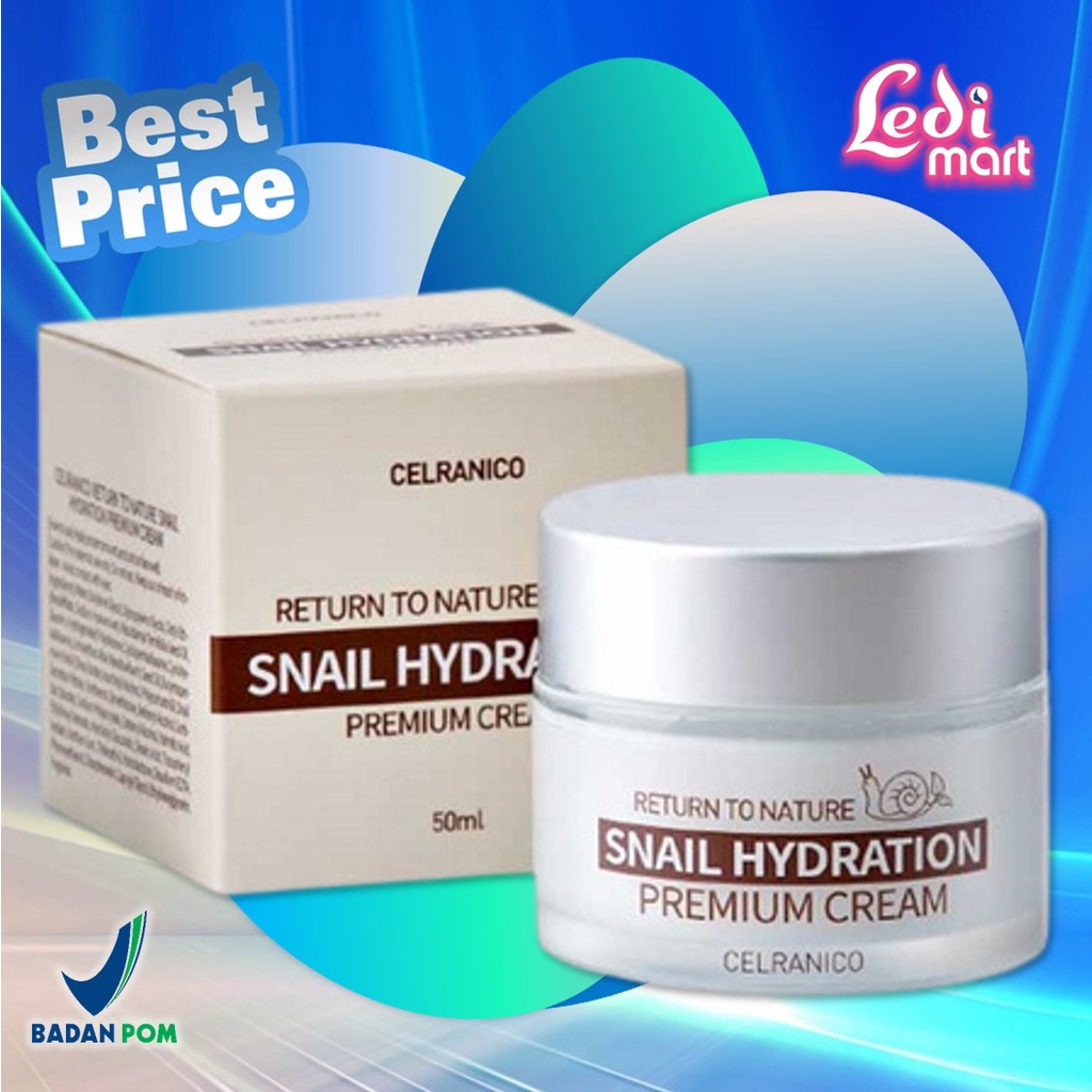 ORIGINAL Celranico Return To Nature Snail Hydration Premium Cream 50ml / Pelembab Wajah / LEDI MART