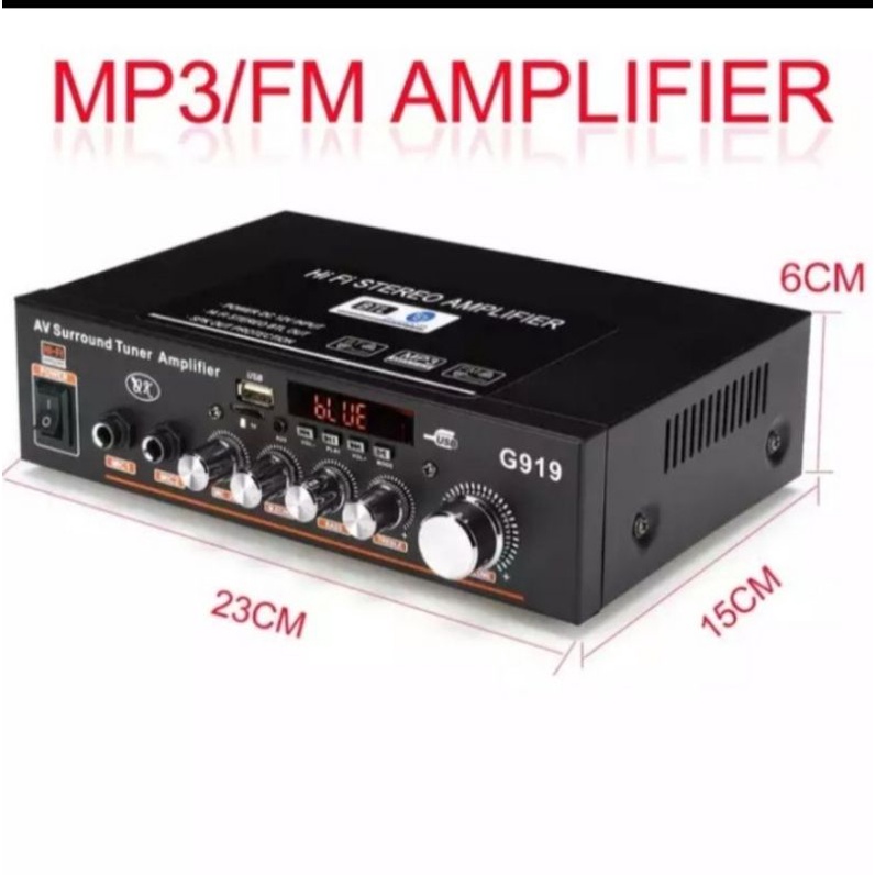 Amplifier mini surround G919 Bluetooth USB MMC SD Card FM HI FI