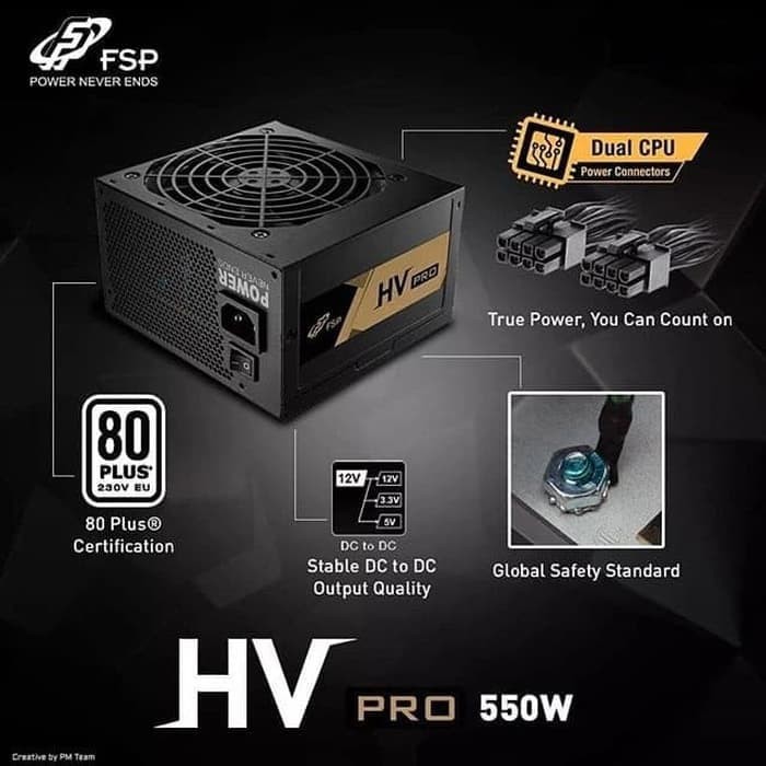 Power Supply FSP HV PRO 550W - 85+ Original