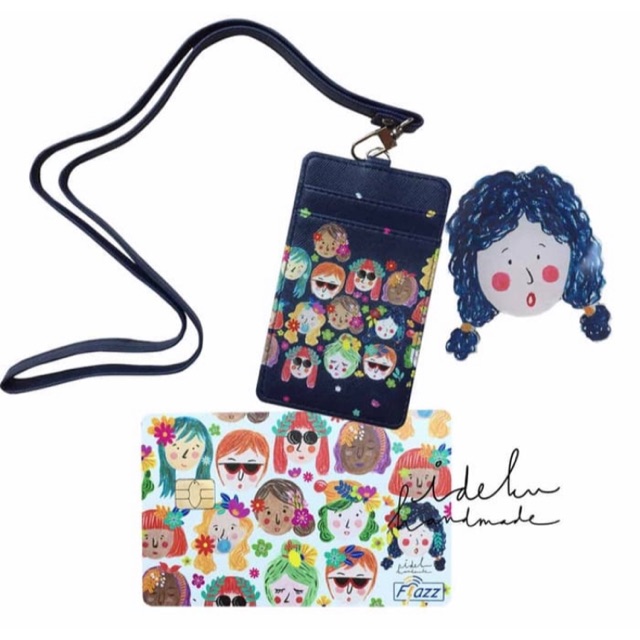 Ideku Handmade Paket E (ID Card Holder, Flazz Faces, Pop Socket)