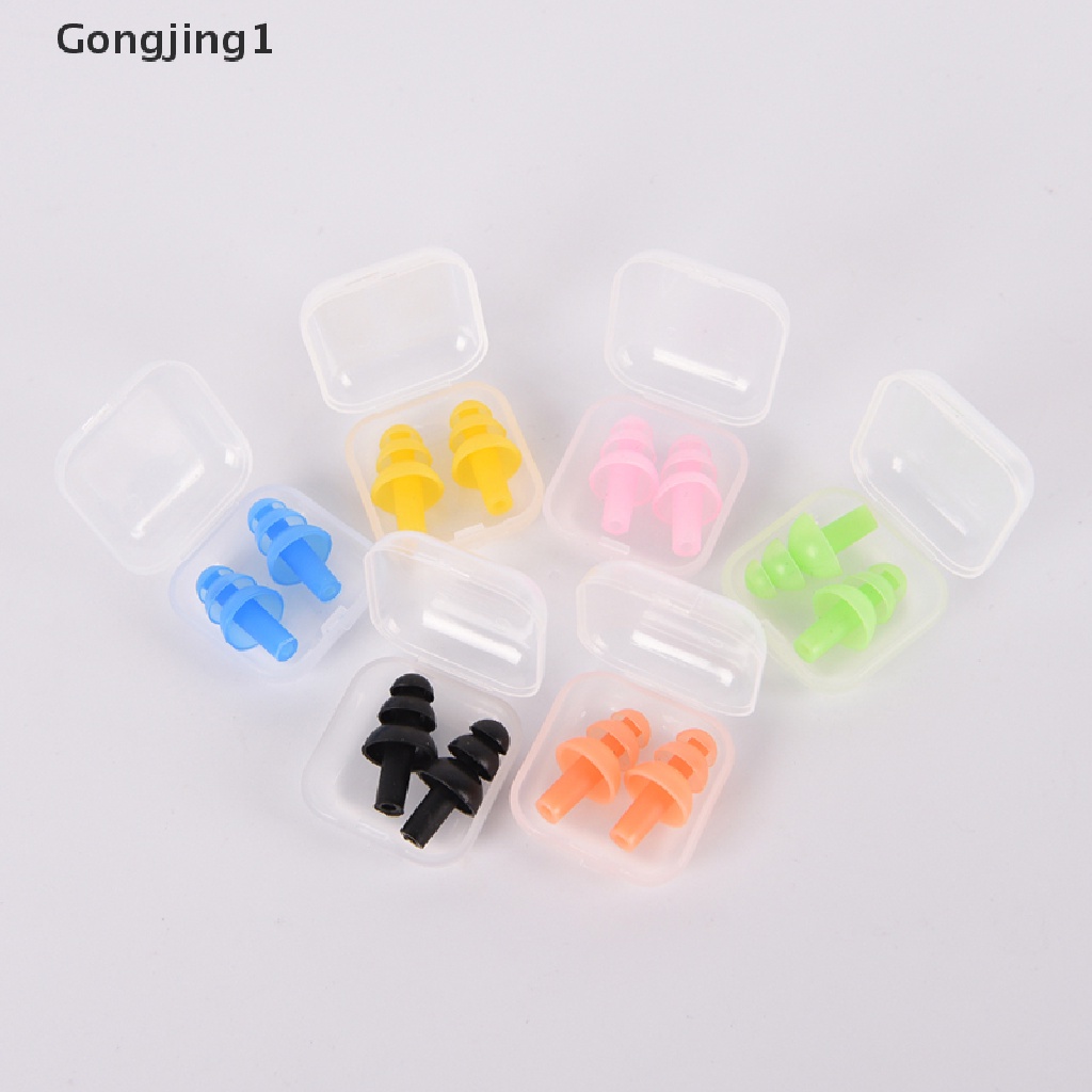 Gongjing1 Earplugs Bahan Silikon Lembut Reusable Untuk Tidur / Berenang / Kerja