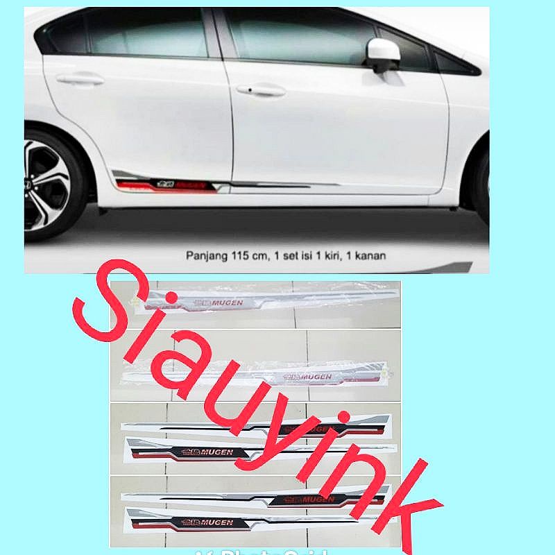 Stiker body samping Mugen mobil Universal Brio Mobilio HRV BRV CRV