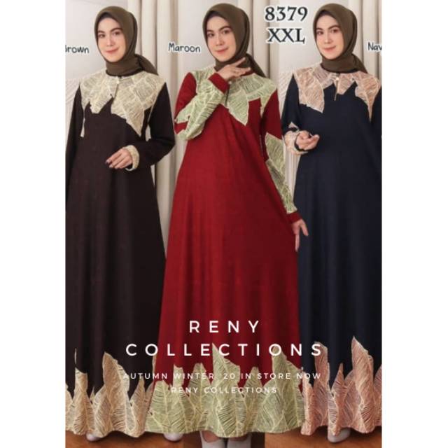 Baju Tunik/Baju Syari/Baju Gamis Bahan Jacguard Gamis Busui Gamis Jumbo XXL - 8379
